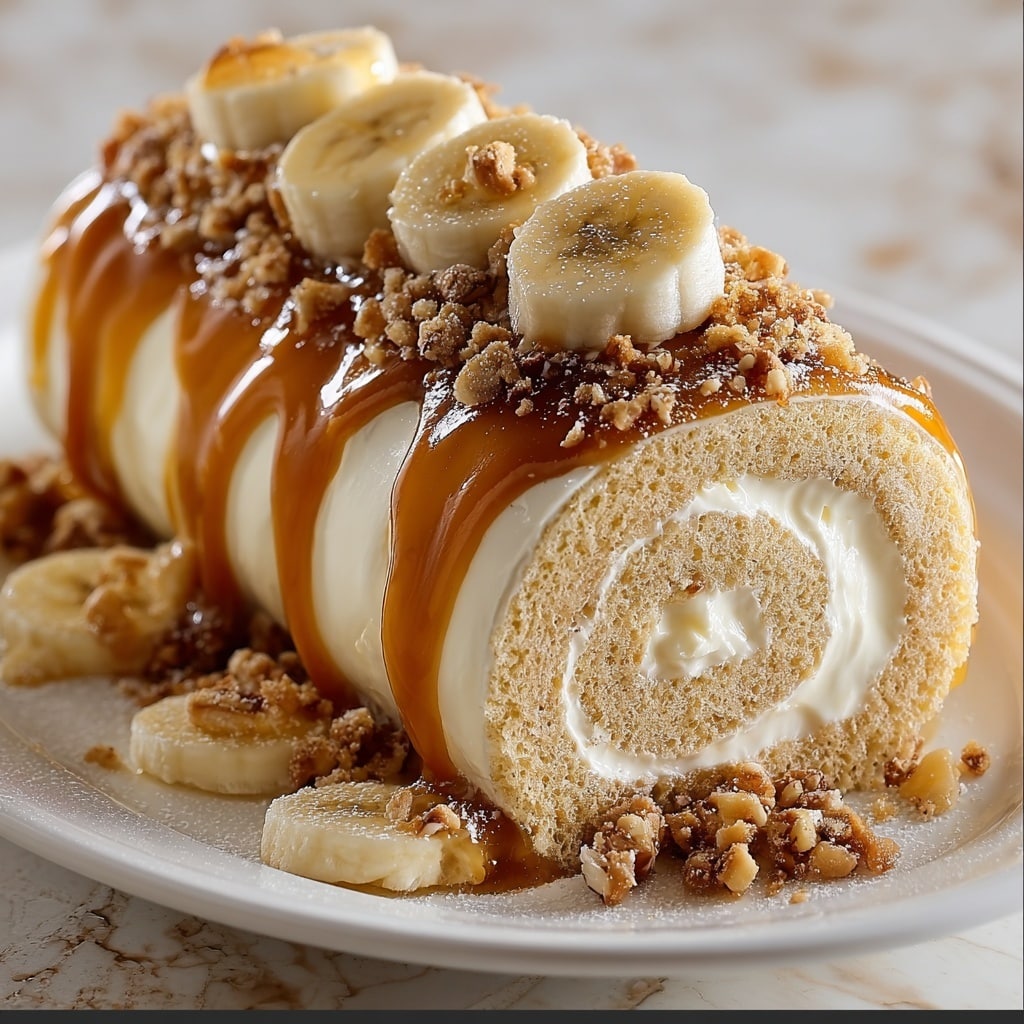 Caramel Banana Cake Roll Recipe - Recipe Image