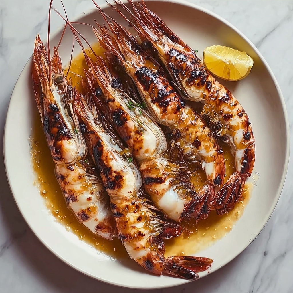 Char-Grilled King Prawns with Lemon Recipe