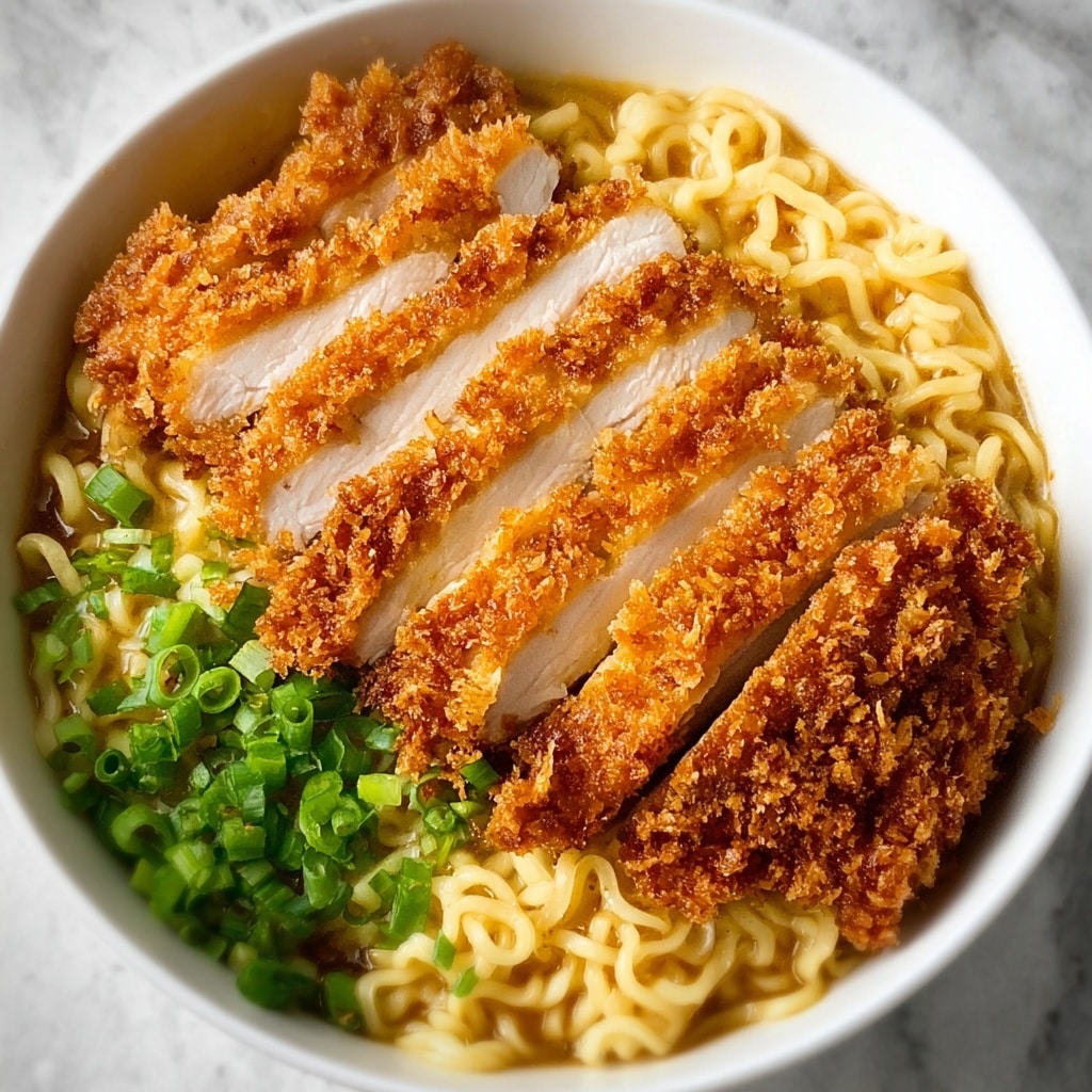 Miso Ramen with Crispy Chicken Katsu and Toppings Recipe - Recipe Image