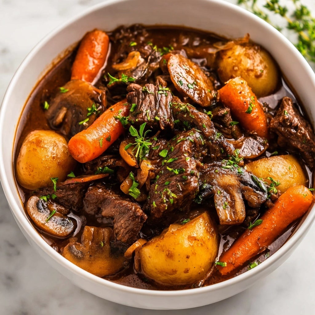 Slow Cooker Beef Stew With Mushrooms Recipe