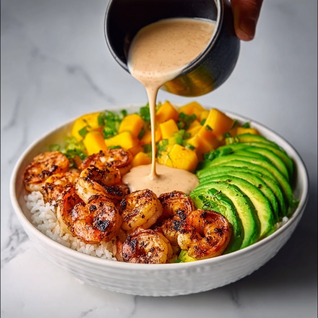 Shrimp Avocado Bowls with Mango Salsa & Lime Chili Sauce Recipe