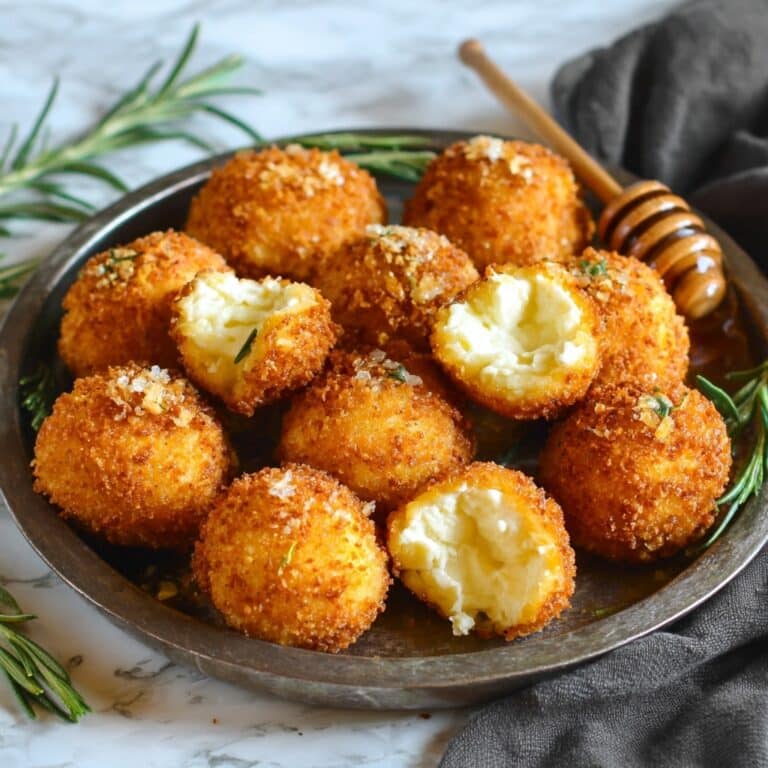 Fried Goat Cheese Balls with Tarragon, Honey, and Pistachios Recipe