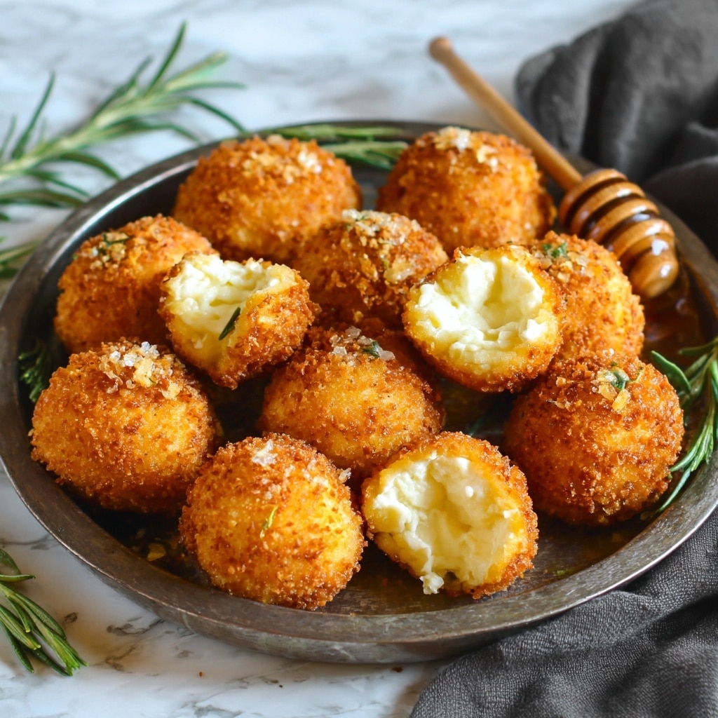 Fried Goat Cheese Balls with Tarragon, Honey, and Pistachios Recipe