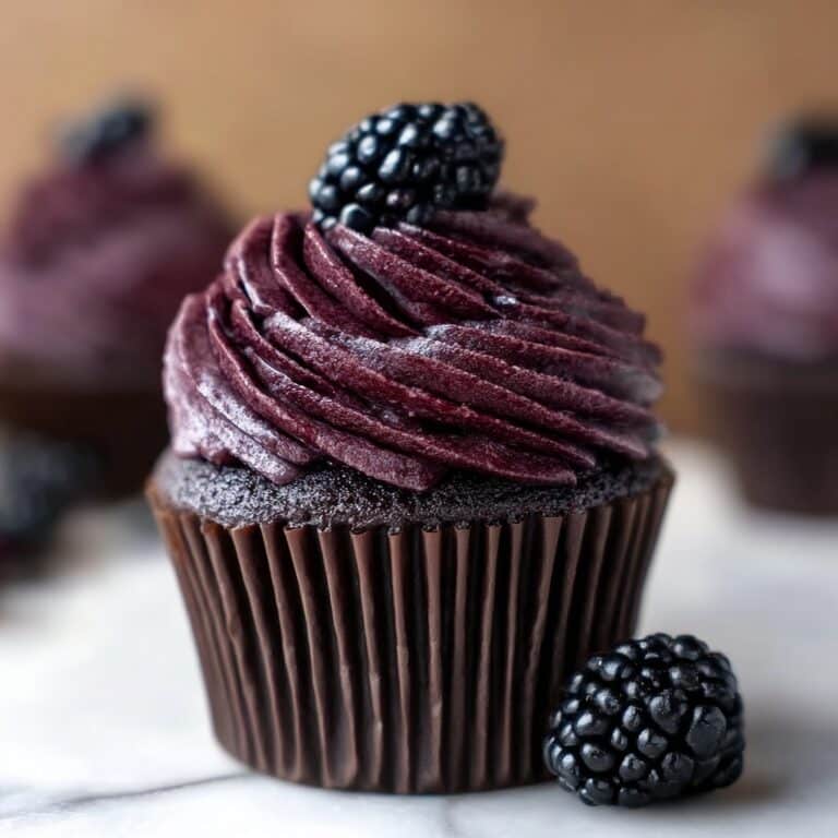 Dark Chocolate Blackberry Cupcakes Recipe