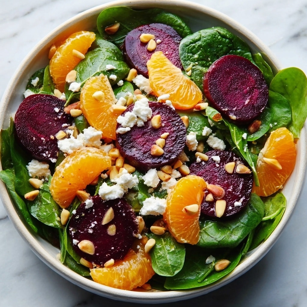 Beet Salad with Spinach, Mandarin Oranges & Feta Recipe