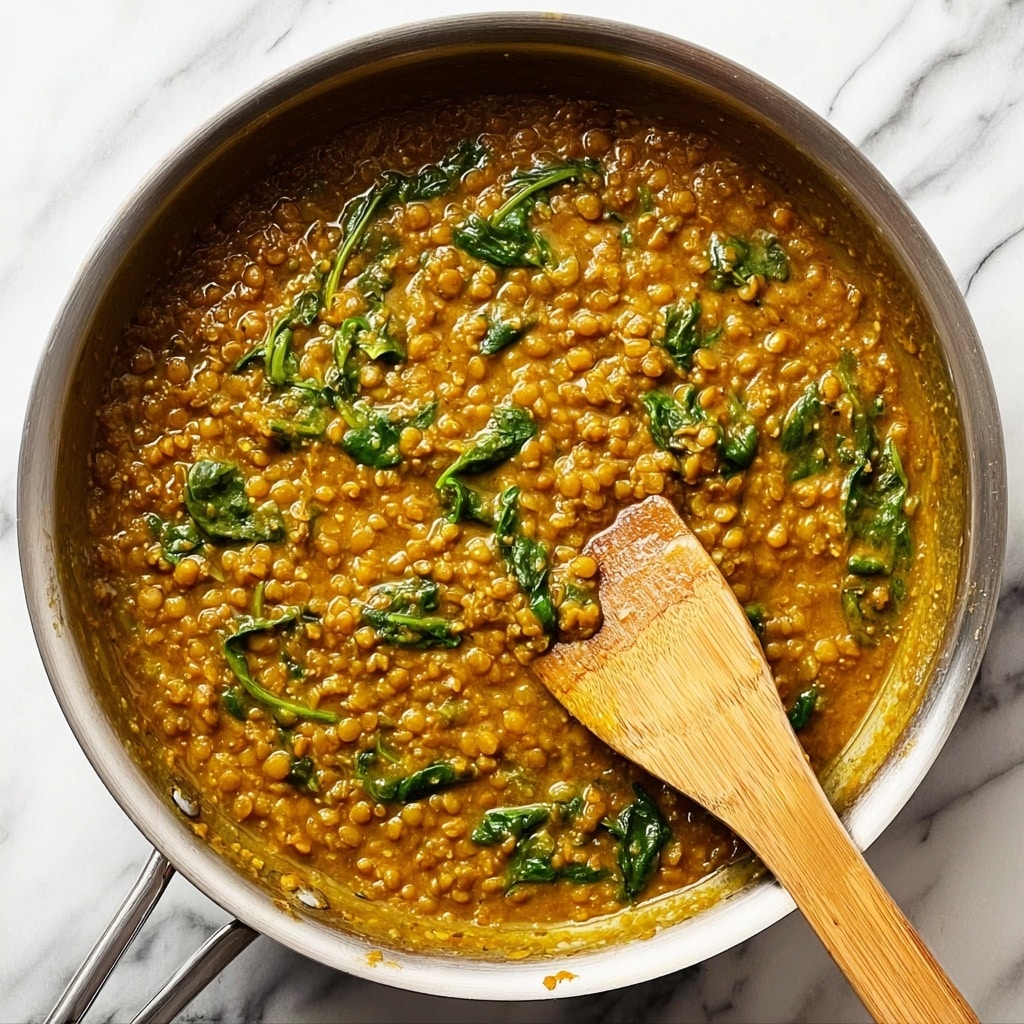 Creamy Coconut Curry Lentils with Spinach Recipe