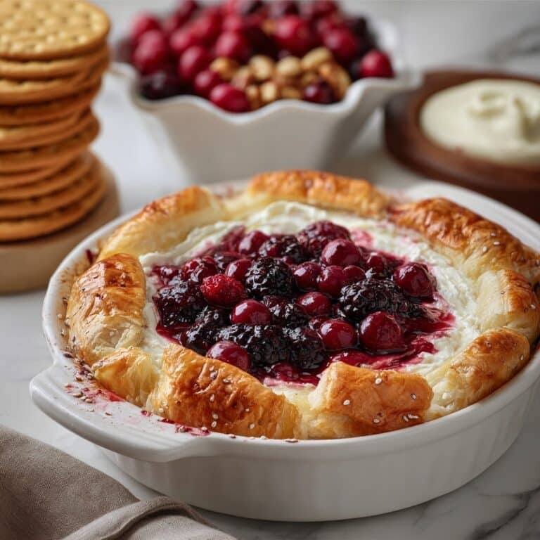 Baked Cranberry Cream Cheese Dip with a Golden Crust Recipe