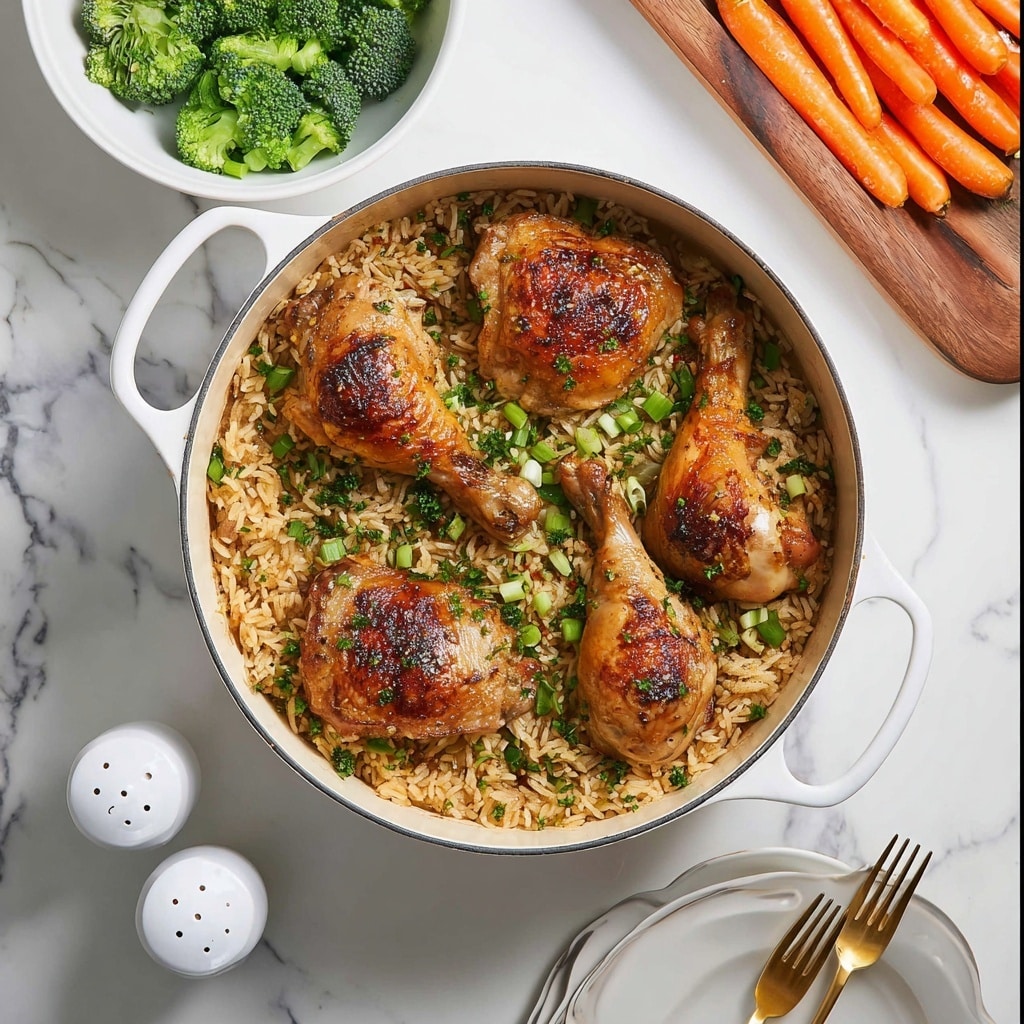 One Pot Chicken Thighs and Rice Recipe - Recipe Image