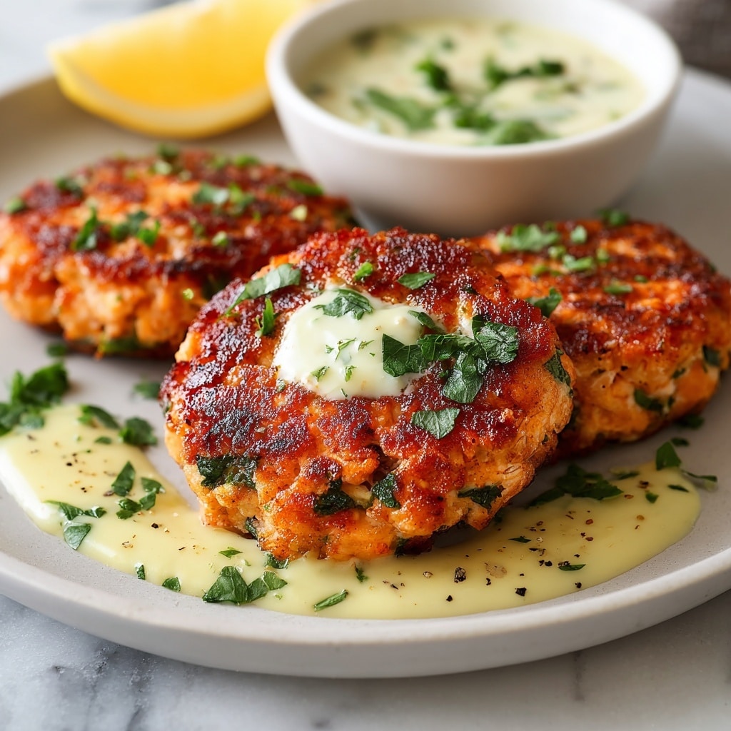 Easy Salmon Patties with Lemon-Garlic Sauce Recipe