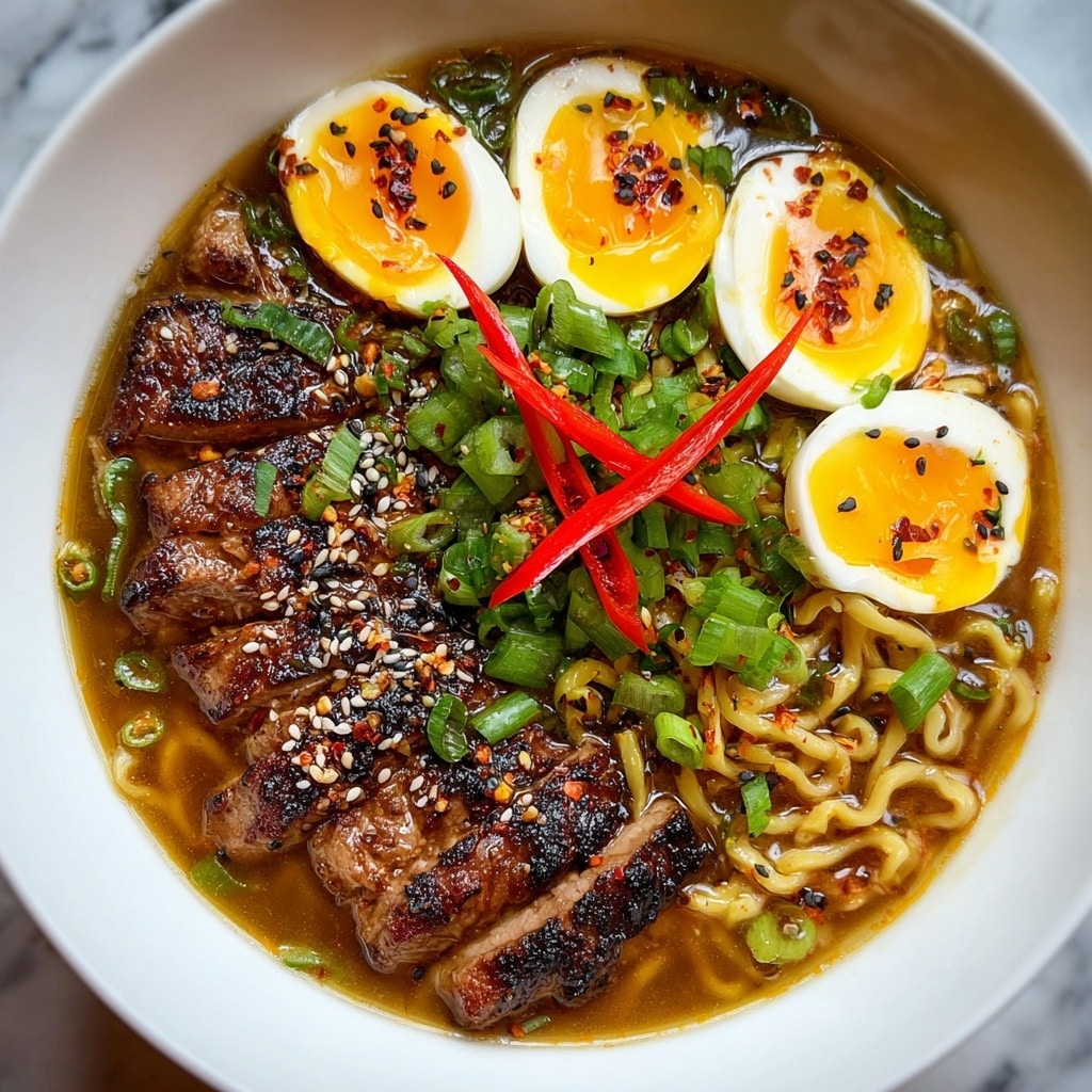 Fiery Chicken Ramen with Creamy Broth and Garlic Recipe