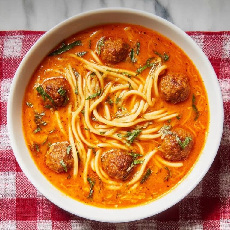 Slow Cooker Spaghetti and Meatball Soup Recipe