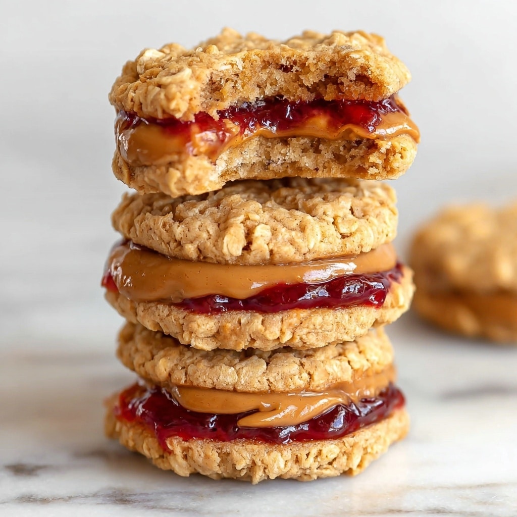 Healthy Flourless Peanut Butter & Jelly Cookie Sandwiches Recipe