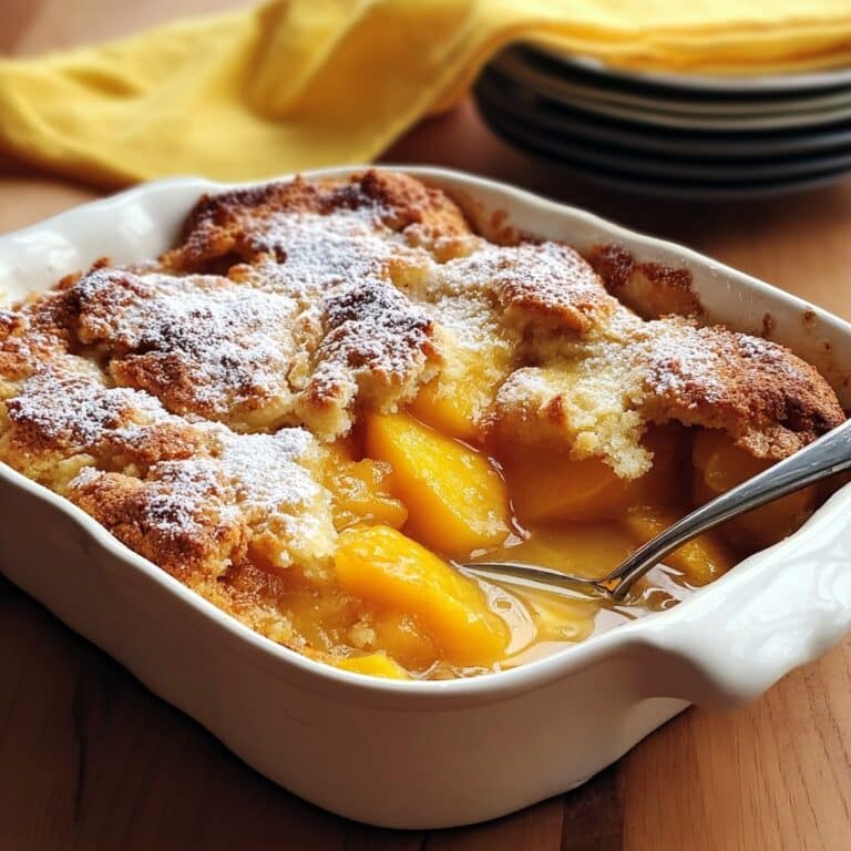 Peach Cobbler Bread Pudding Recipe