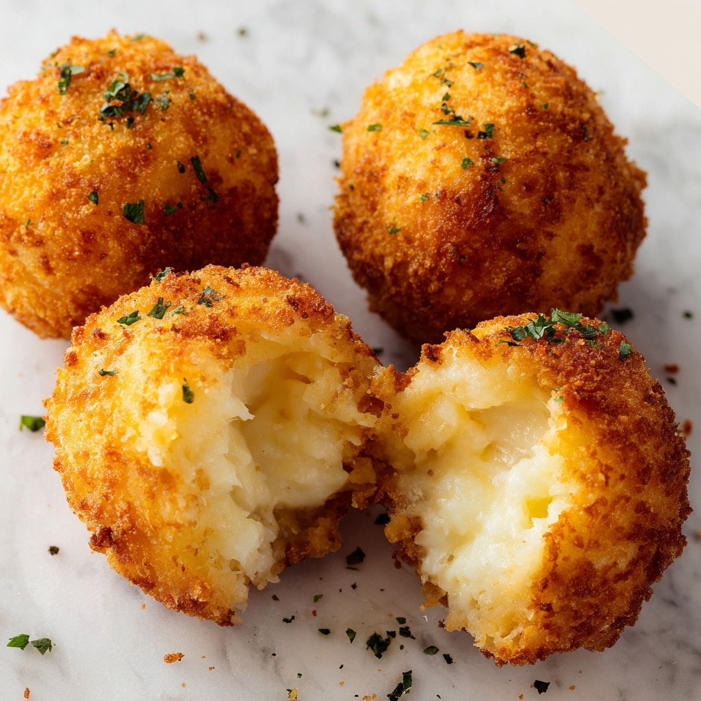 Cheesy Italian Arancini Balls Recipe - Recipe Image