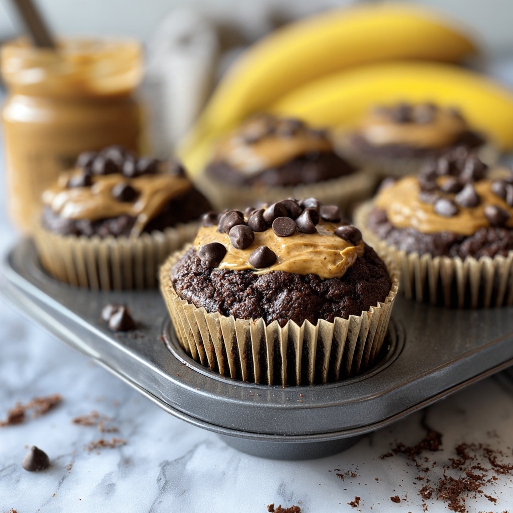 Chocolate Peanut Butter Banana Muffins Recipe