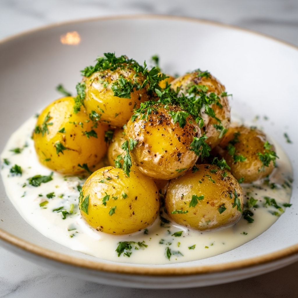 Creamy Garlic Sauce Potatoes Recipe - Recipe Image