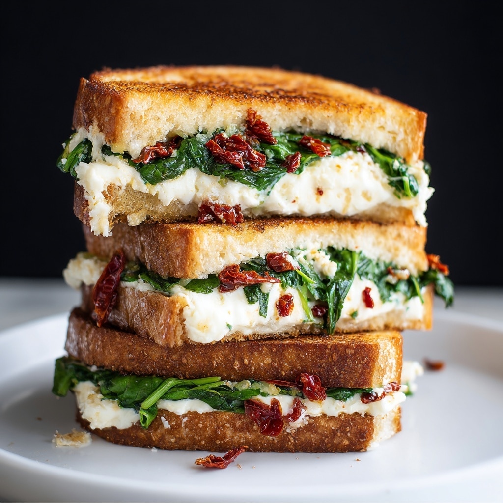 Sun Dried Tomato Spinach and Ricotta Grilled Cheese Recipe