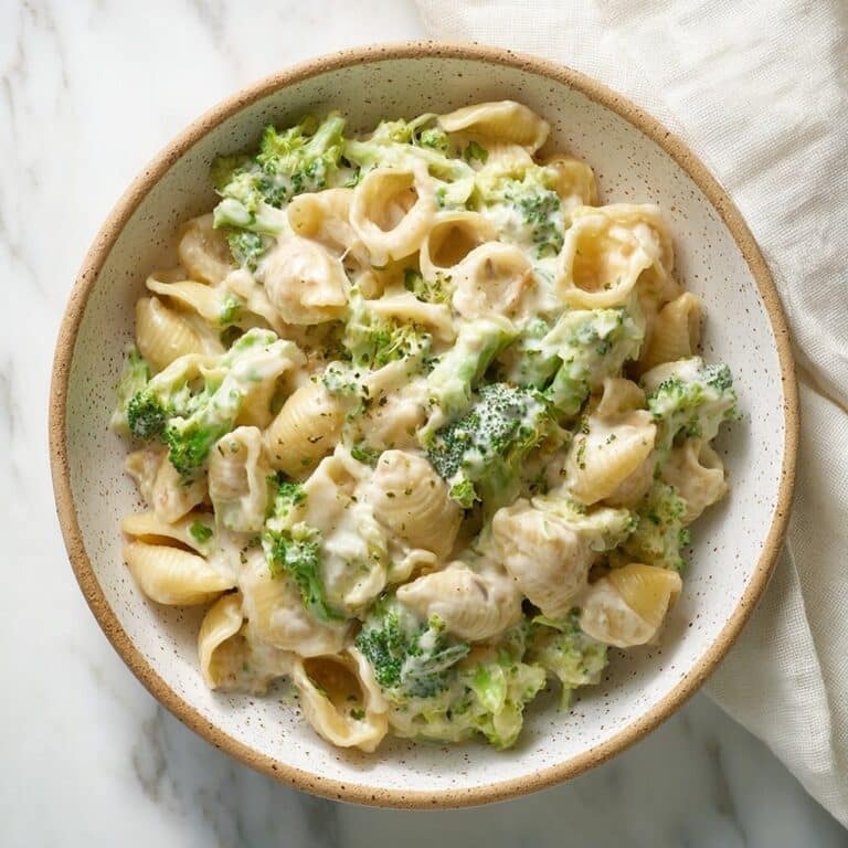 Broccoli Pasta with Garlic, Parmesan, and Cream Recipe