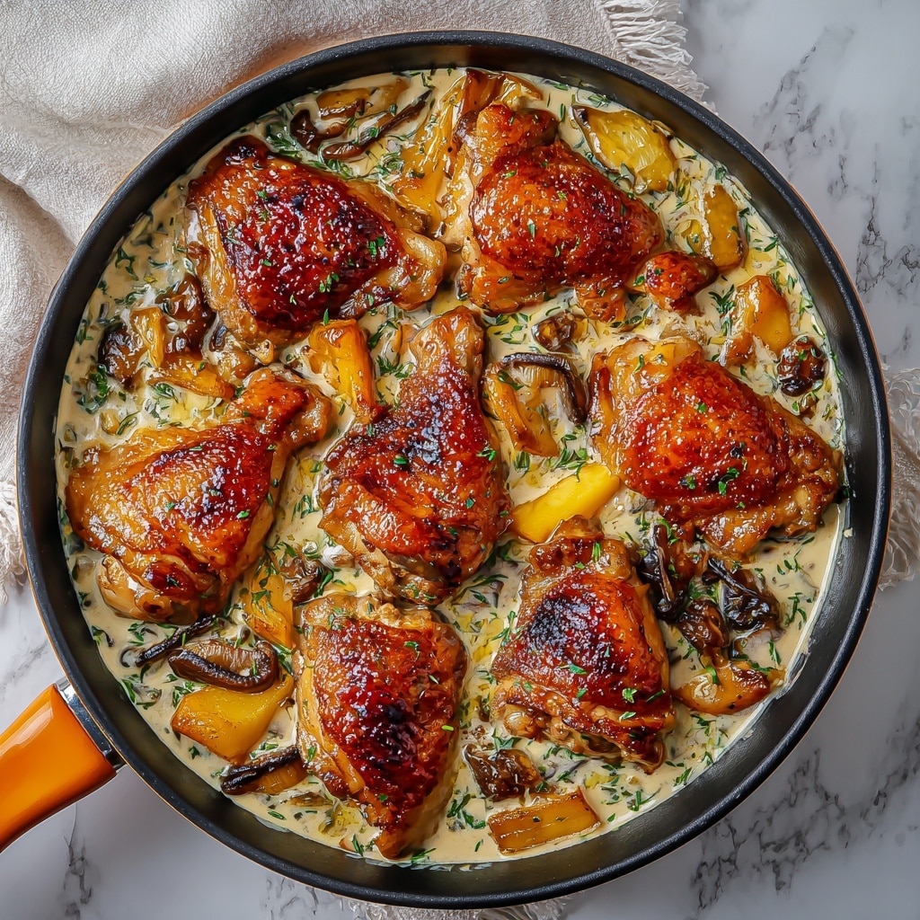 Herb Roasted Chicken in Creamy Garlic Herb Sauce Recipe - Recipe Image