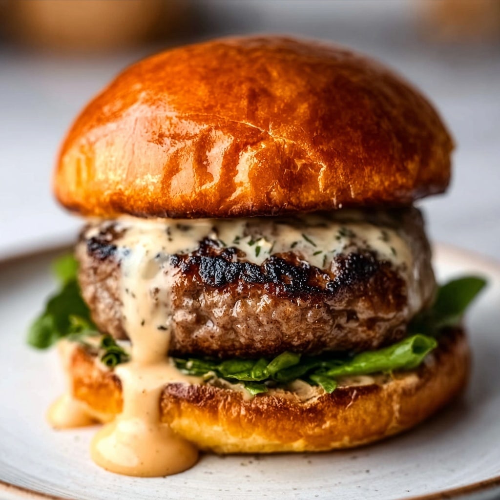 Juicy Smashed Patty Burger with Secret Sauce Recipe - Recipe Image
