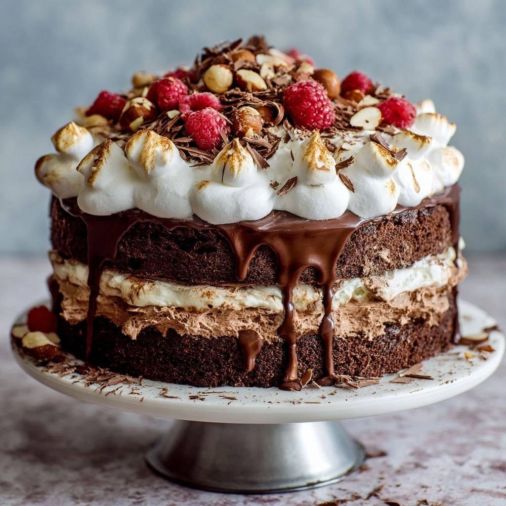 Hazelnut Meringue Nutella Cake: A Heavenly Layered Delight Recipe - Recipe Image