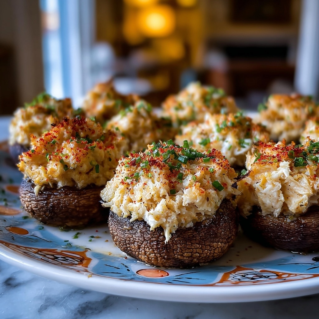 Creamy Garlic Crab-Stuffed Mushrooms Recipe - Recipe Image