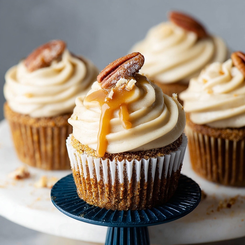 Vegan Pecan Pie Cupcakes with Caramel Buttercream Recipe - Recipe Image