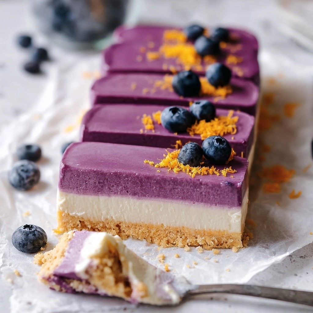 No Bake Blueberry Cheesecake Bars Recipe - Recipe Image