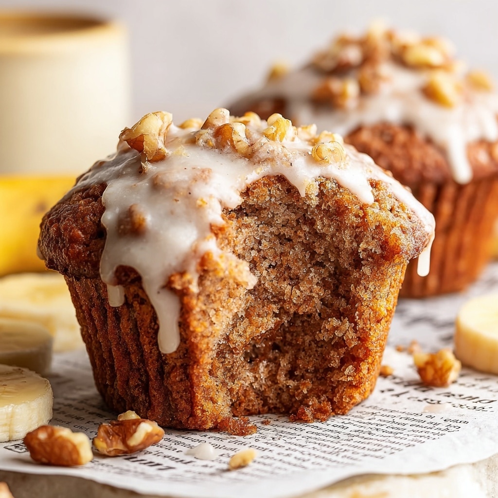Vegan Banana Bread Muffins With Walnut Crumble Topping Recipe - Recipe Image