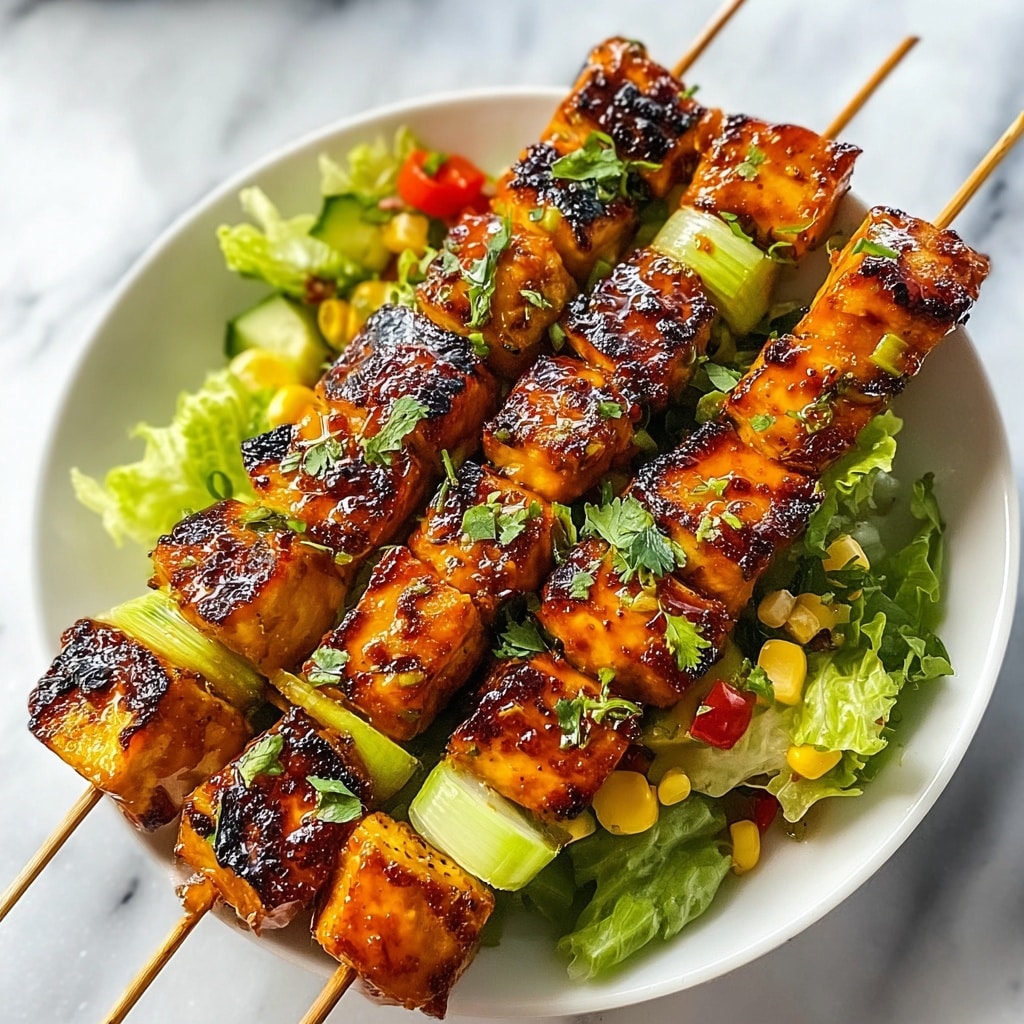 BBQ Chicken Skewer Salad Recipe - Recipe Image