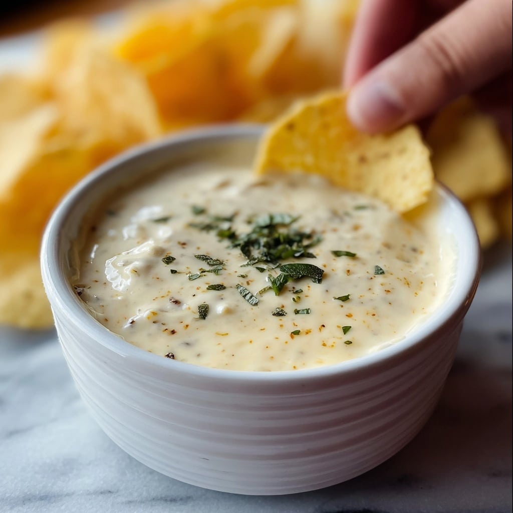 Mexican Restaurant Style White Cheese (Queso) Dip Recipe - Recipe Image
