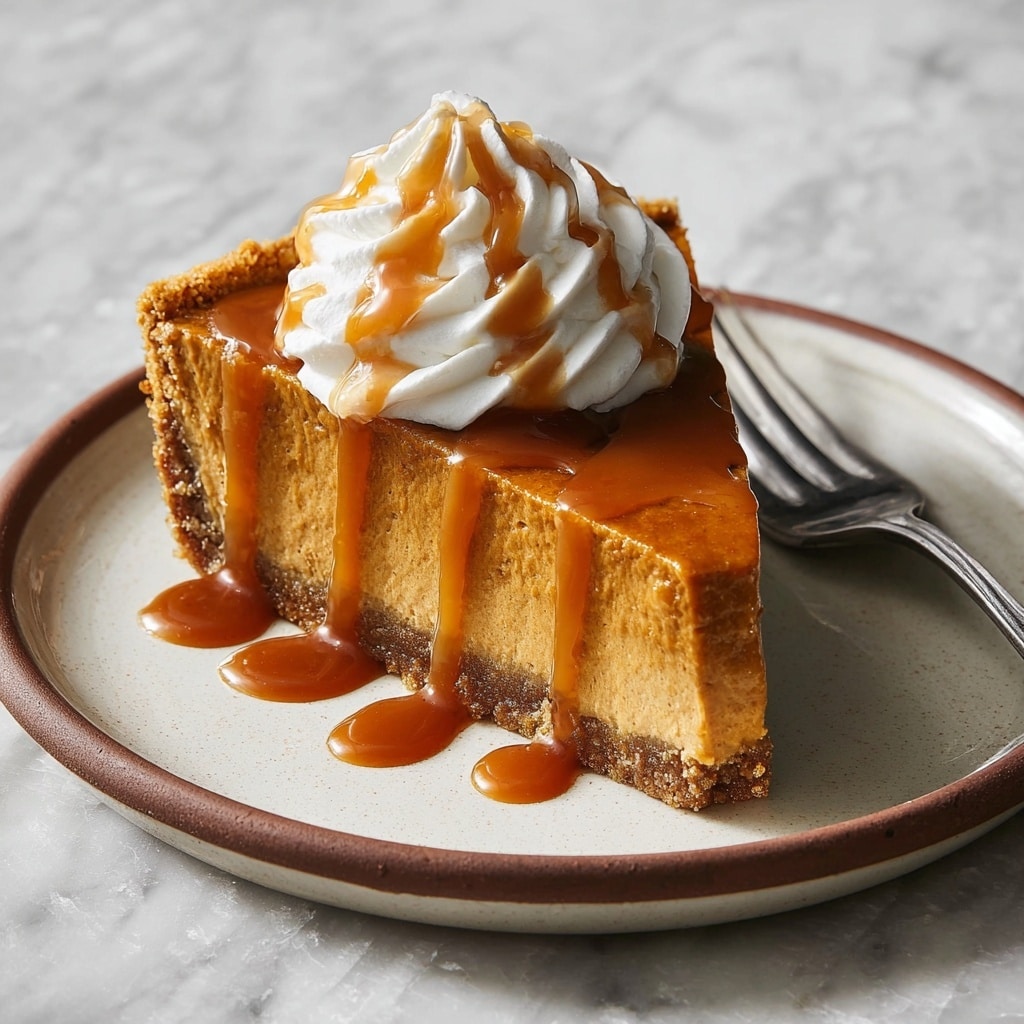 Pumpkin Cheesecake with Spiced Graham Cracker Crust and Whipped Cream Recipe - Recipe Image
