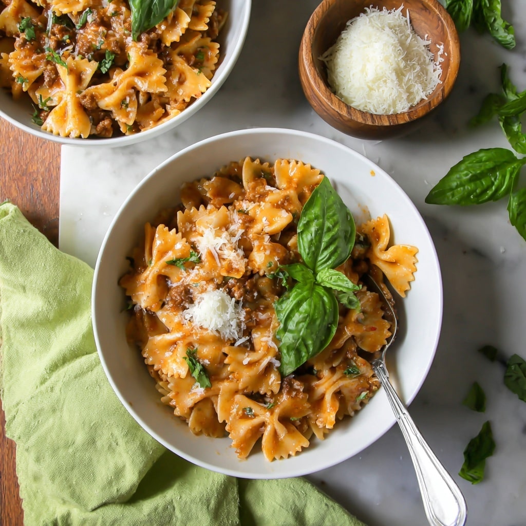 Creamy Beef and Bowtie Pasta Recipe - Recipe Image