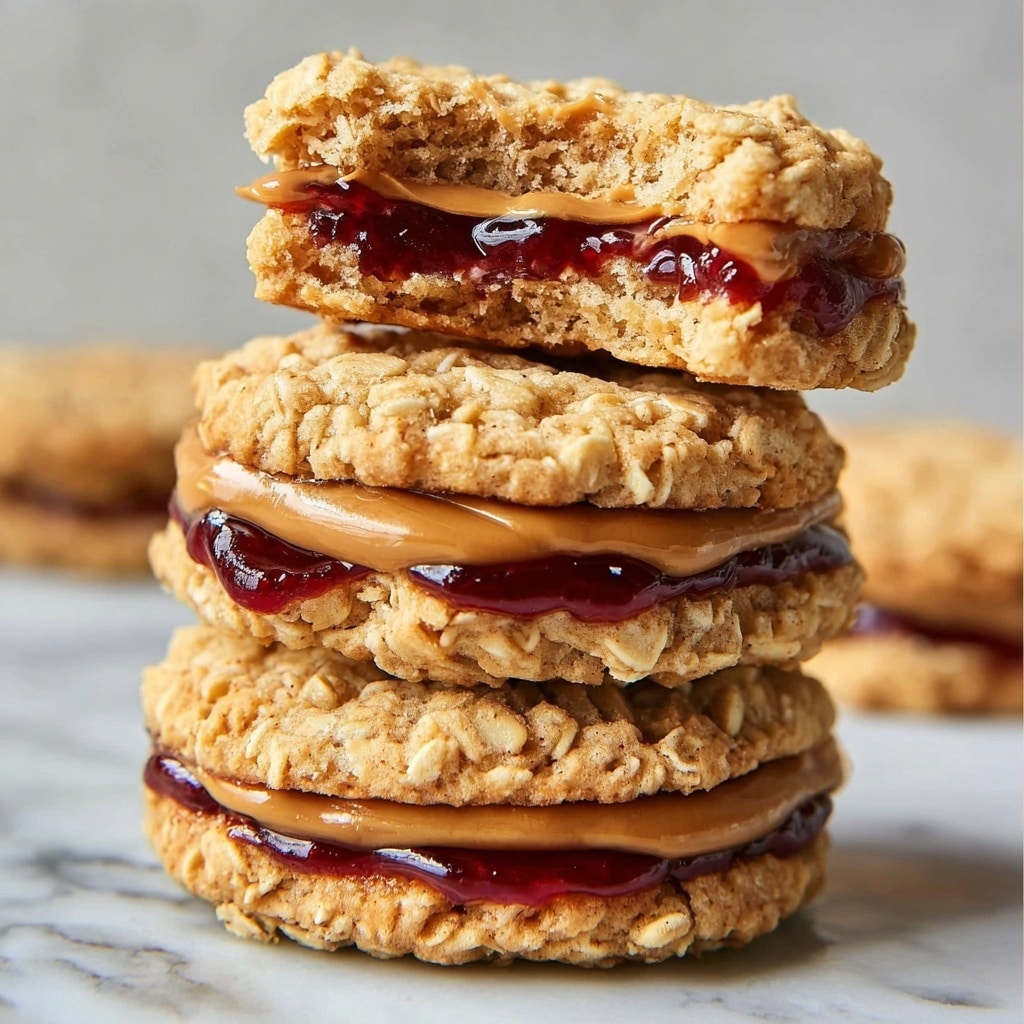 Healthy Flourless Peanut Butter & Jelly Cookie Sandwiches Recipe - Recipe Image