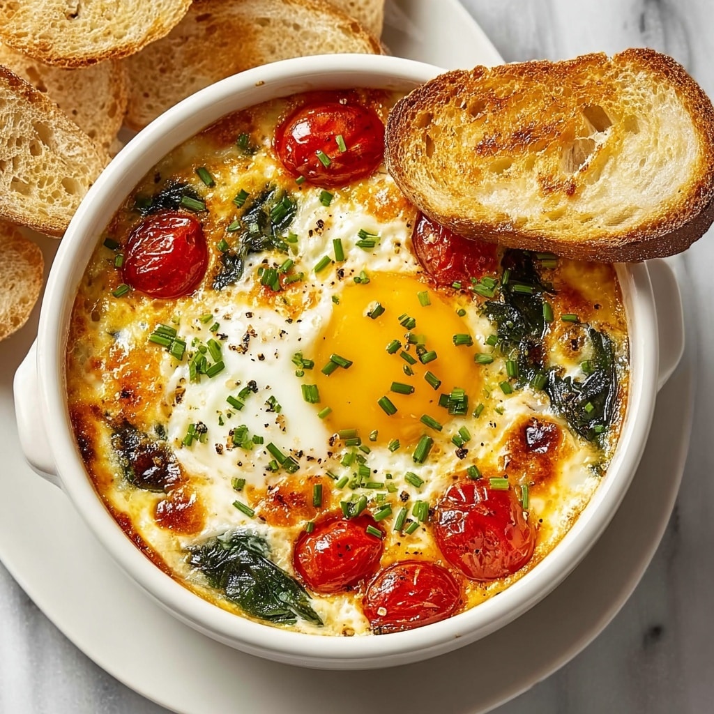 Baked Feta Eggs Breakfast Recipe - Recipe Image