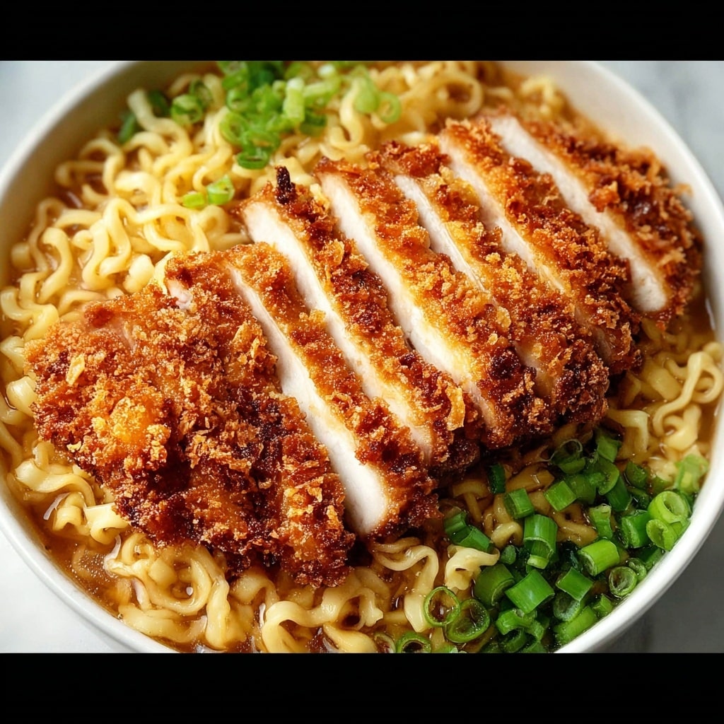 Miso Ramen with Crispy Chicken Katsu and Toppings Recipe - Recipe Image