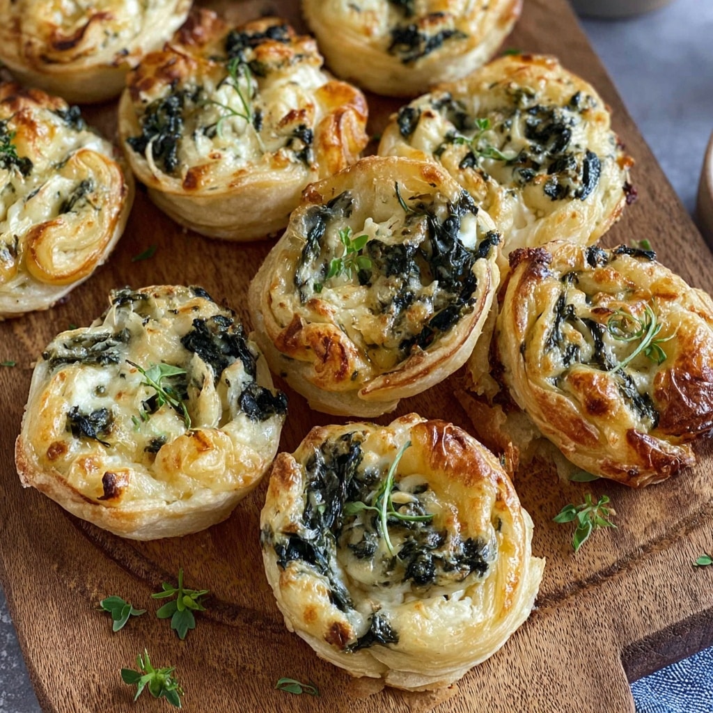 Spanakopita Puff Pastry Swirl Bites Recipe - Recipe Image