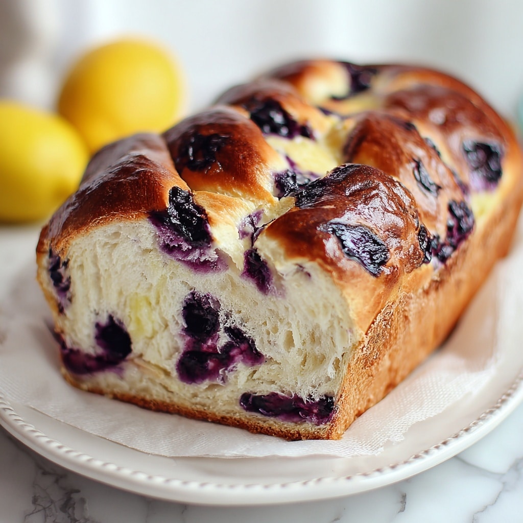 Lemon Blueberry Cream Cheese Sourdough Bread Recipe - Recipe Image