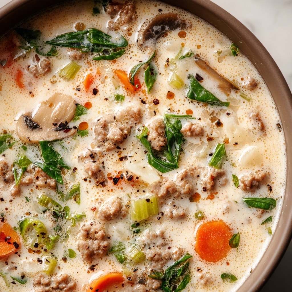 Creamy Parmesan Italian Sausage Soup Recipe - Recipe Image