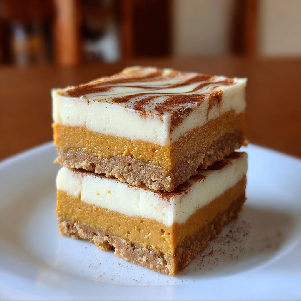 Creamy Pumpkin Cheesecake Bars Recipe - Recipe Image