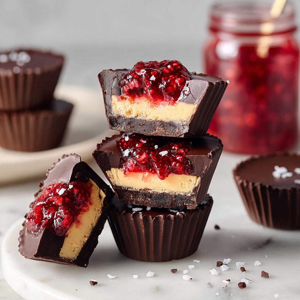 Vegan Peanut Butter and Berry Chocolate Cups Recipe - Recipe Image