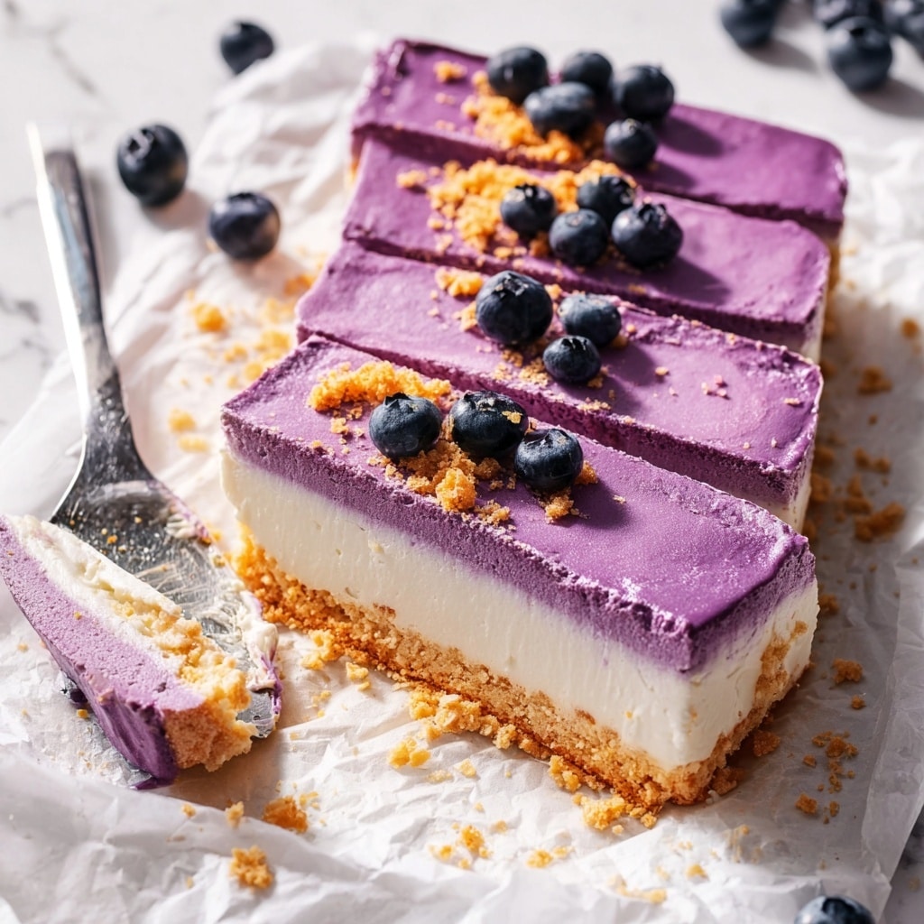 No Bake Blueberry Cheesecake Bars Recipe - Recipe Image
