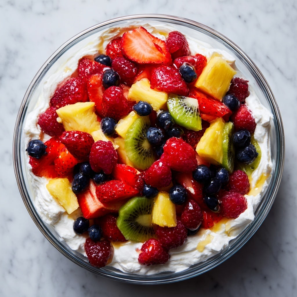 No Bake Cheesecake Fruit Salad Recipe - Recipe Image