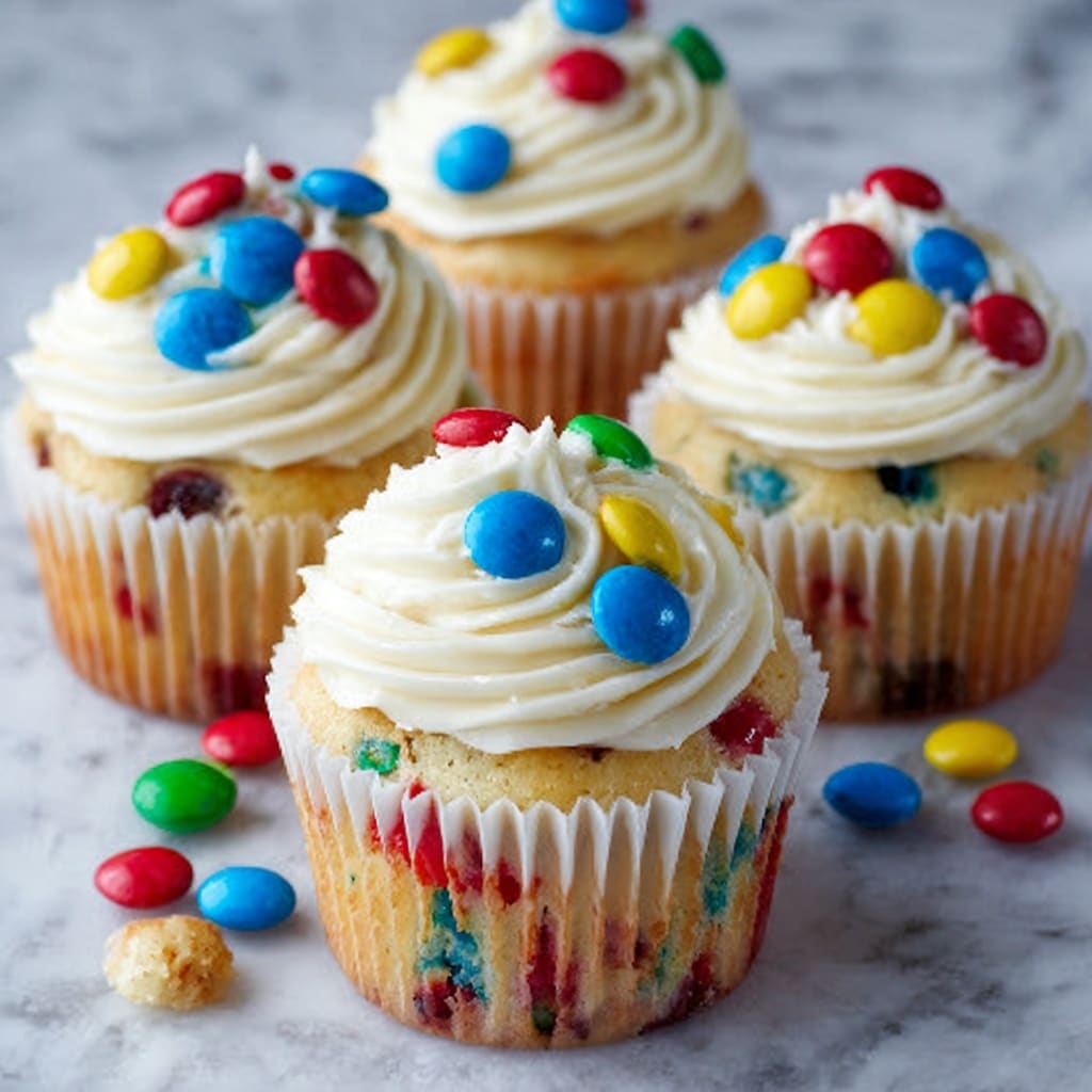 M&M Cupcakes Recipe - Recipe Image