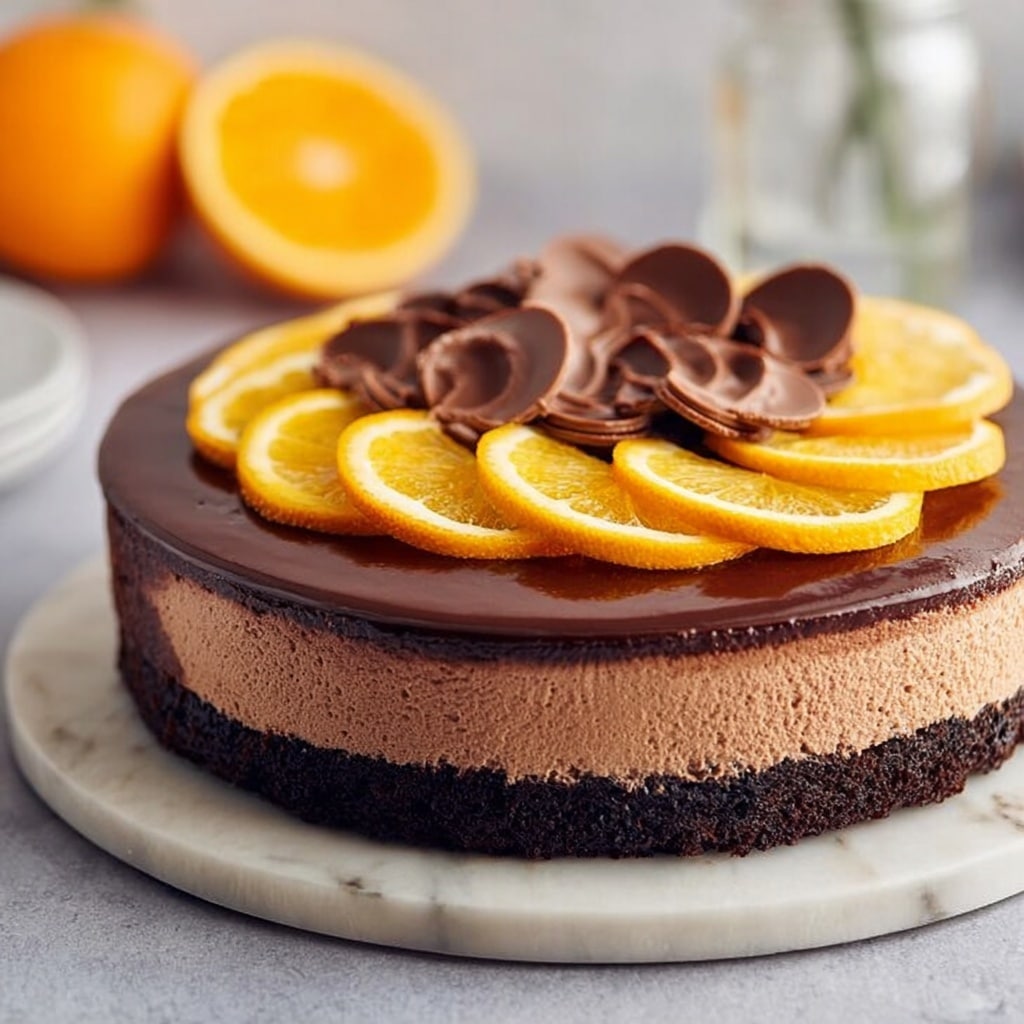 No-Bake Chocolate Orange Cheesecake Recipe - Recipe Image