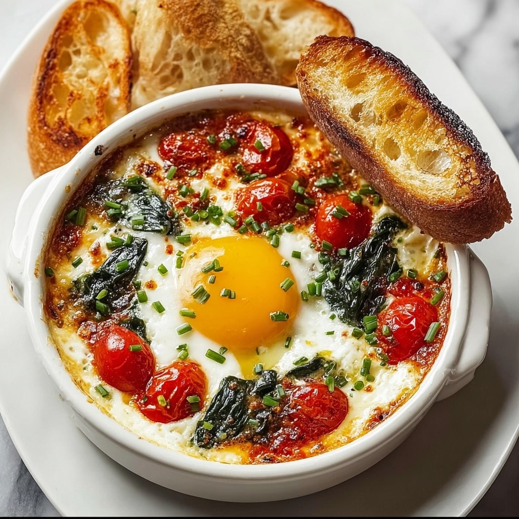 Baked Feta Eggs Breakfast Recipe - Recipe Image