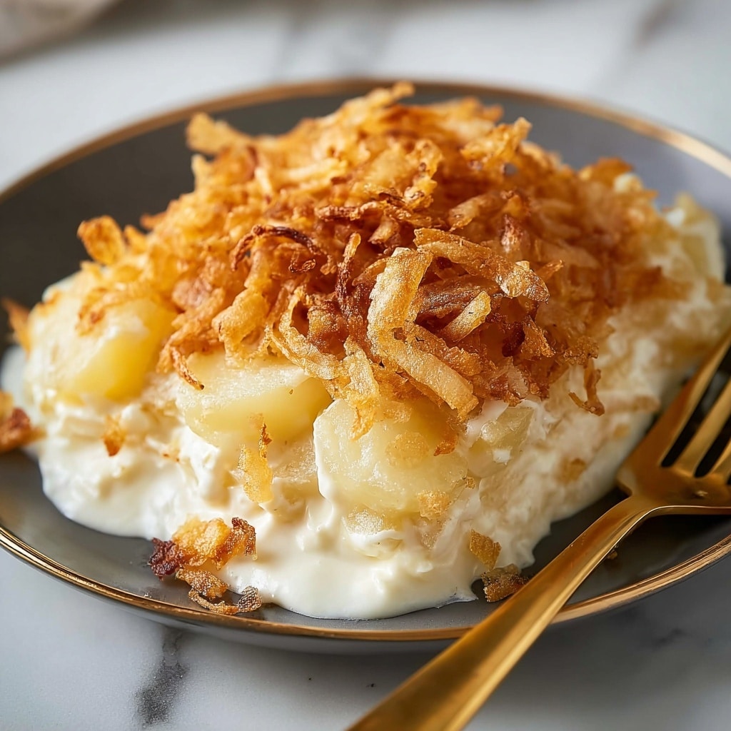 French Onion Funeral Potatoes Recipe - Recipe Image