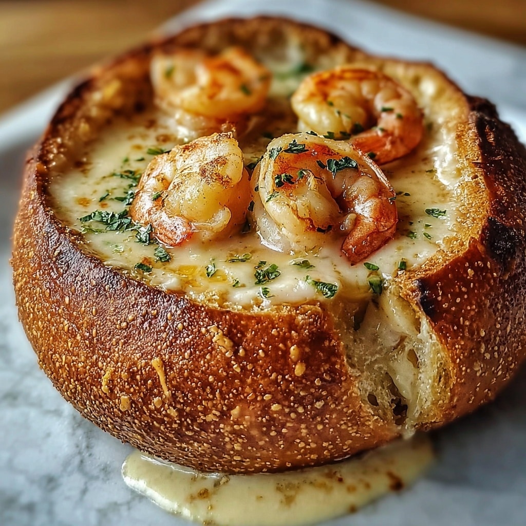 Stuffed Seafood Bread Bowl Recipe - Recipe Image