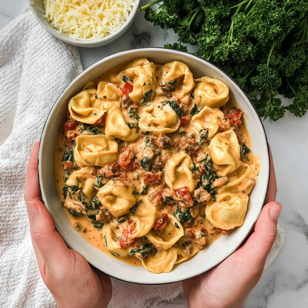 Creamy Crockpot Tortellini Recipe - Recipe Image