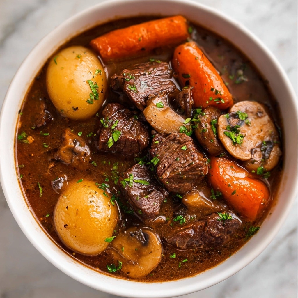 Slow Cooker Beef Stew With Mushrooms Recipe - Recipe Image